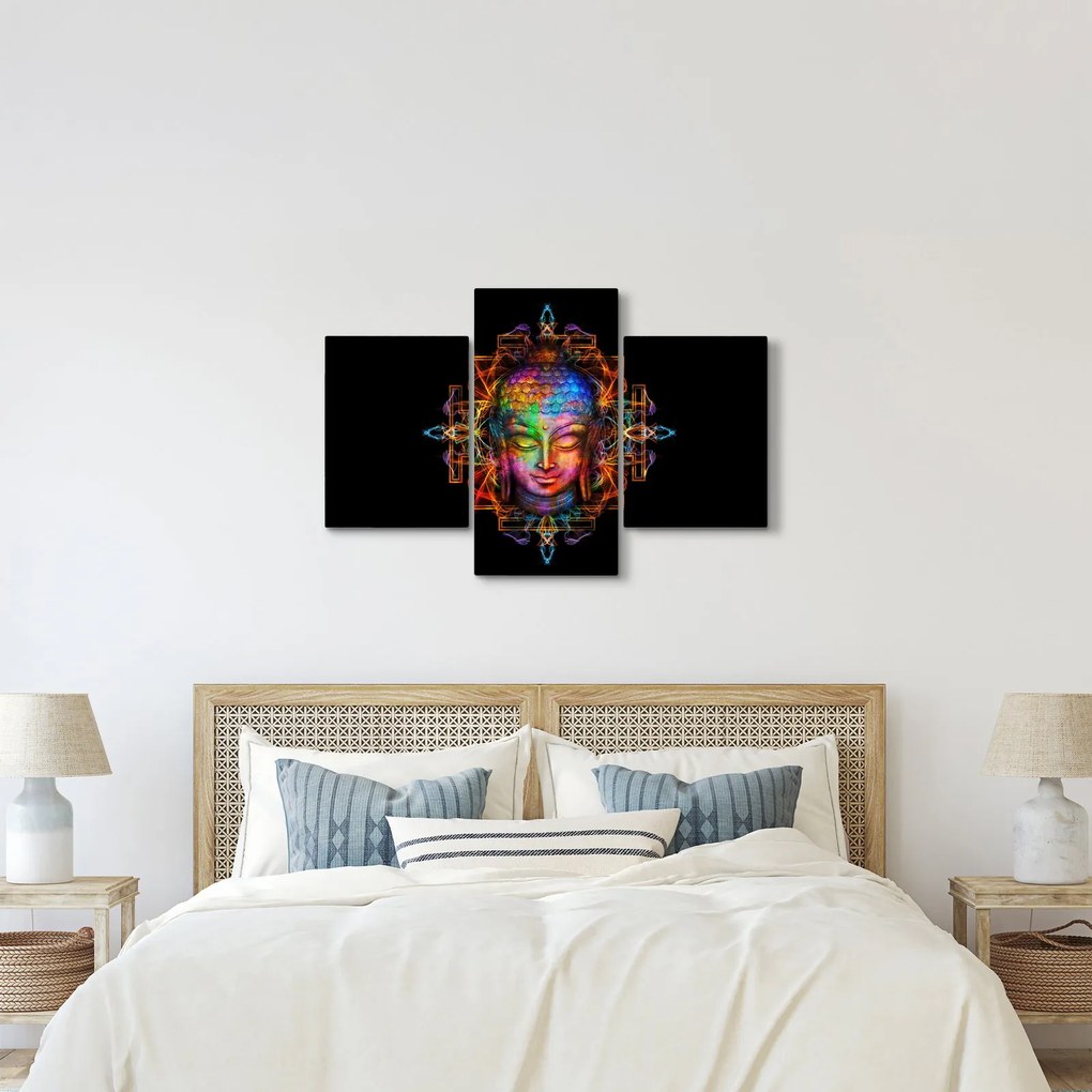 Kép - Buddha mellszobra neon színekben (90x60 cm)