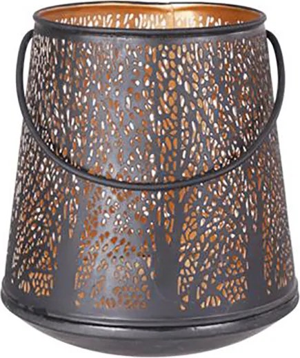 Gyertyatartó lampion Fém Szürke H23cm