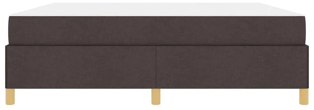 Boxrugós ágy matracmal Sötétbarna és fehér 180 x 200 cm szövet
