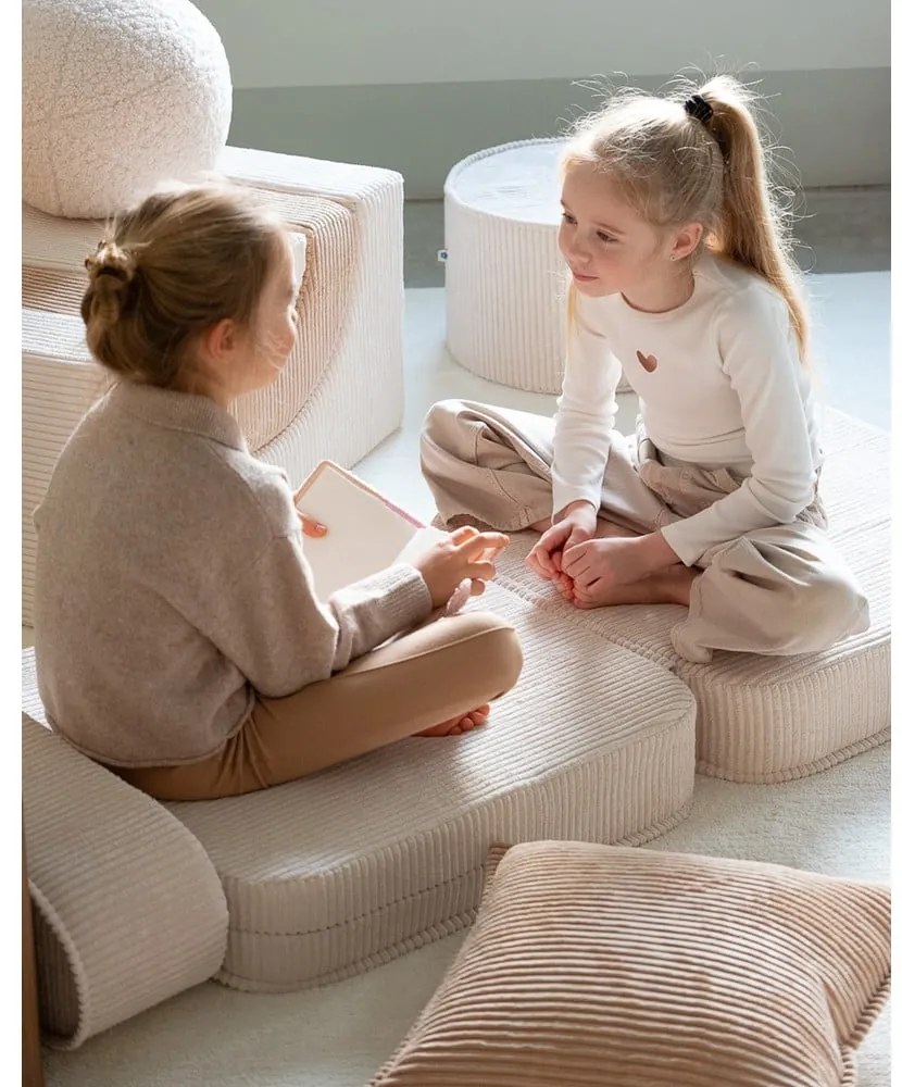 Krémszínű kordbársony gyerek fotel Flip – Wigiwama