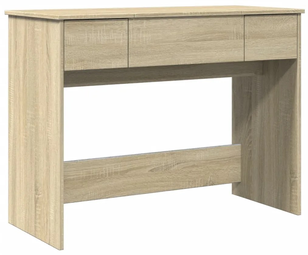 sonoma tölgy színű fésülködőasztal tükörrel 100x45x76 cm