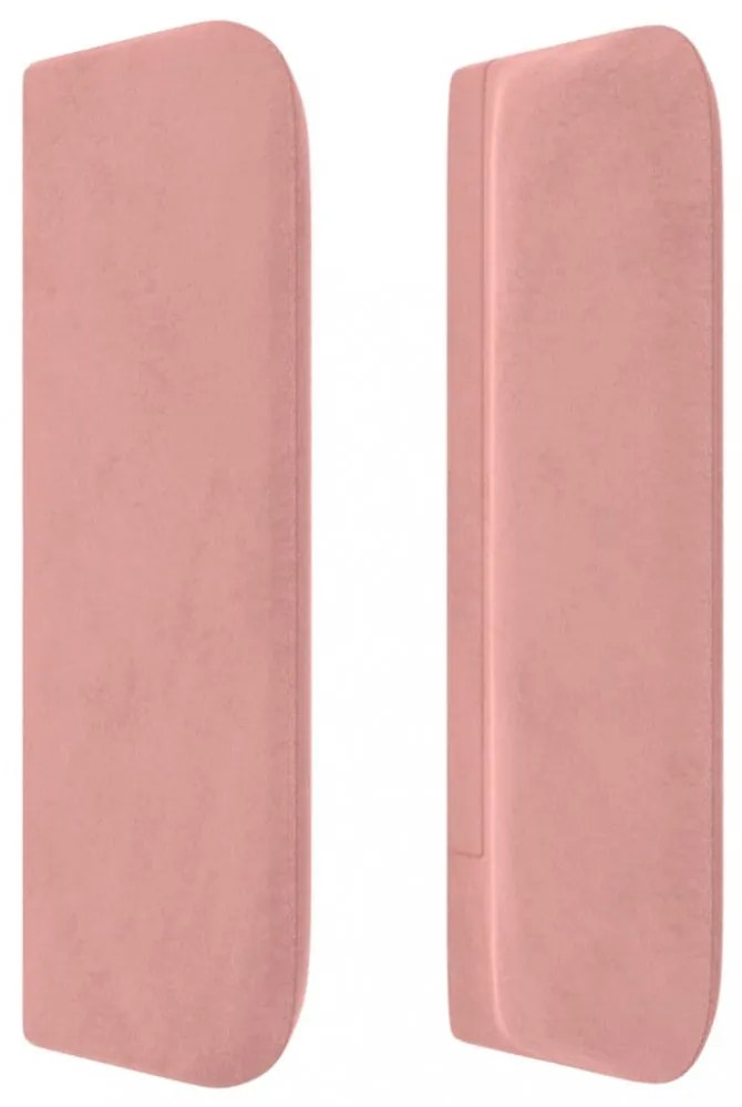 rózsaszín bársony fejtámla 93x16x78/88 cm