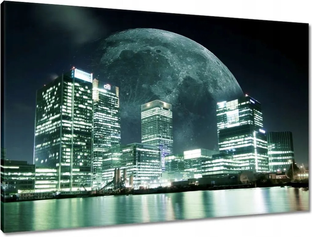 Vászonkép 90x60 Hold a város felett