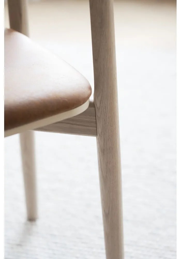 Konyakbarna-natúr színű bőr utánzat étkezőszék szett 2 db-os Wolcott – Rowico