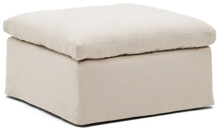 Bézs len lábtartó Zenira – Kave Home