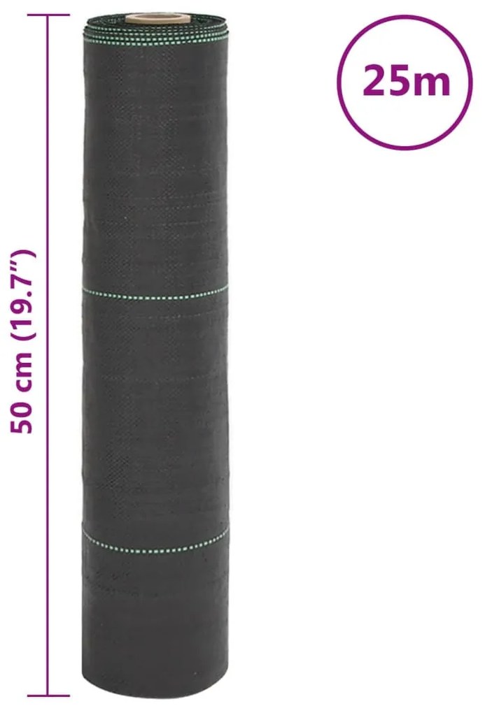 fekete PP talajtakaró membrán 0,5x25 m