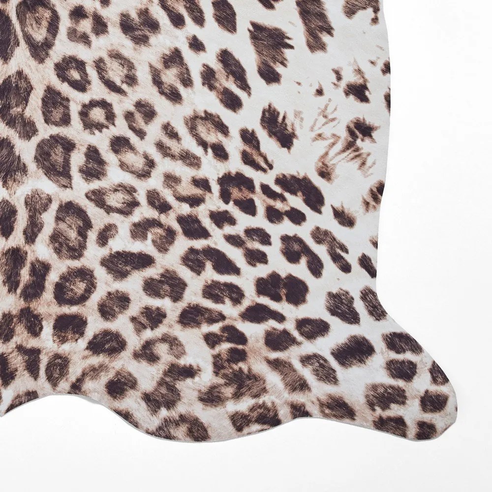 Barna-bézs szőnyeg 130x155 cm Faux Leopard – Think Rugs