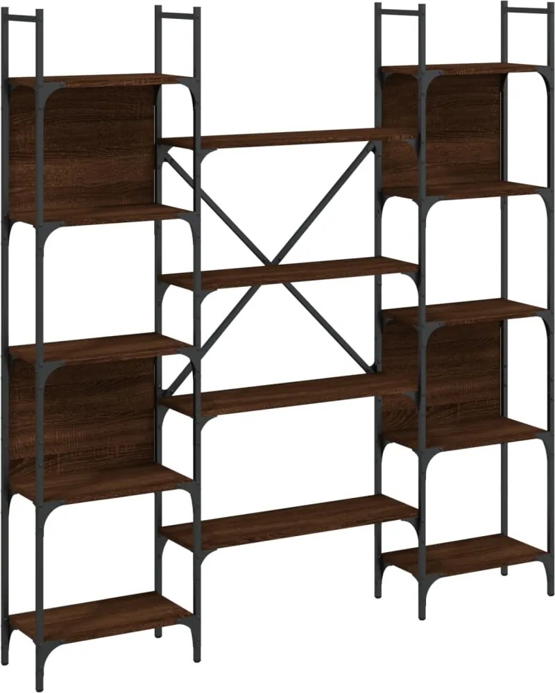 vidaXL barna tölgy színű szerelt fa könyvespolc 155,5 x 24 x 166,5 cm