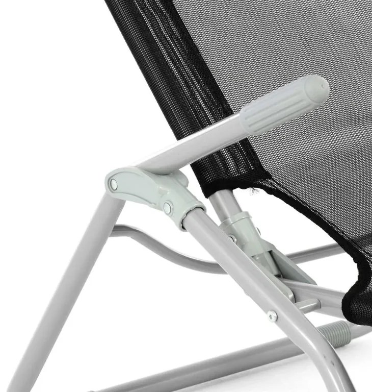 GARTHEN Kerti nyugágy 2 db fekete szövetből összecsukható