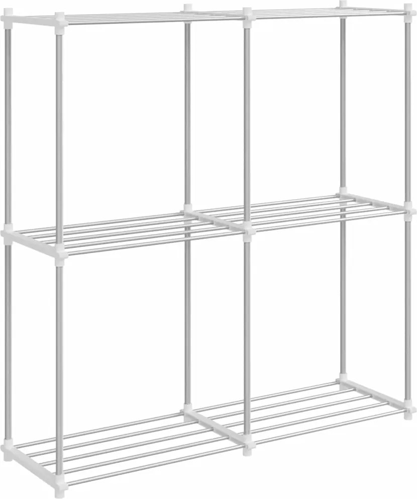 vidaXL Tubuláris polc tárolóval Fehér 86 x 27 x 90 cm Alumínium