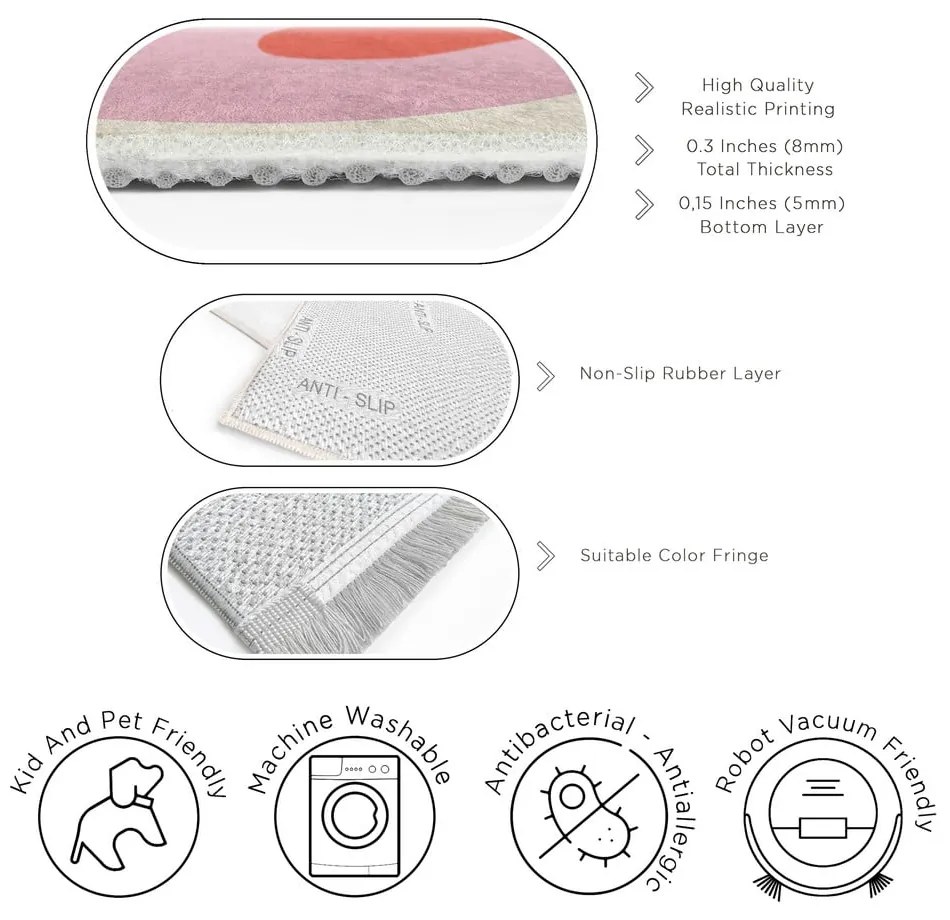 Sárga-rózsaszín mosható futószőnyeg 80x200 cm Raspberry Creamsicle – Mila Home