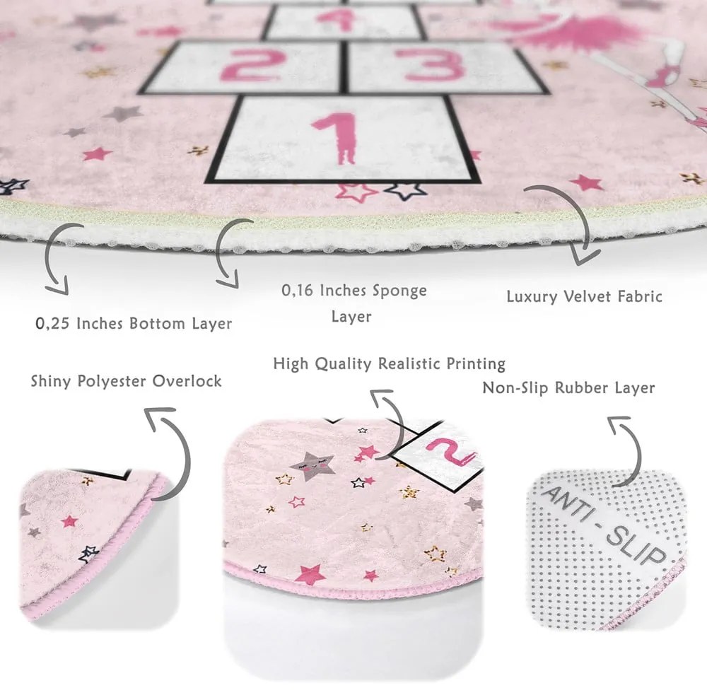 Rózsaszín gyerek szőnyeg ø 80 cm Comfort – Mila Home