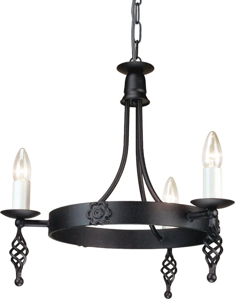 Elstead klasszikus csillár belfry fekete elsby3-black