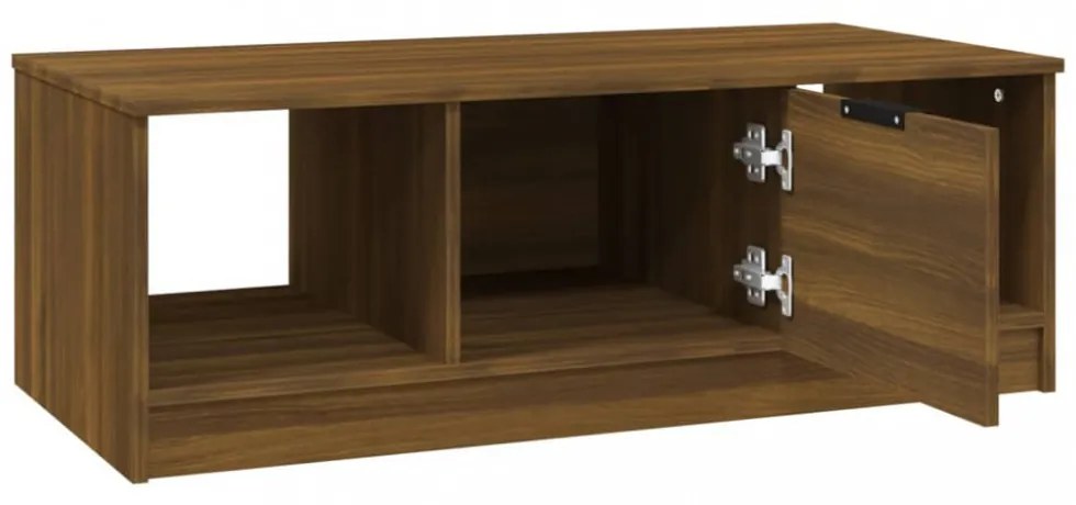 barna tölgyszínű szerelt fa dohányzóasztal 102 x 50 x 36 cm