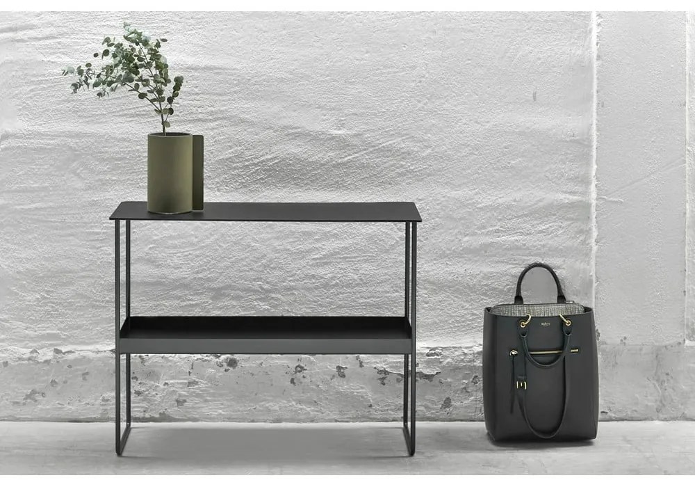 Fekete fém konzolasztal 29x78 cm Bull – LIND DNA
