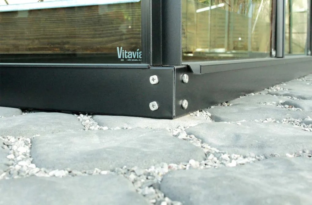 üvegház VITAVIA URANUS 9900 tiszta üveg 3 mm fekete színű LG3562