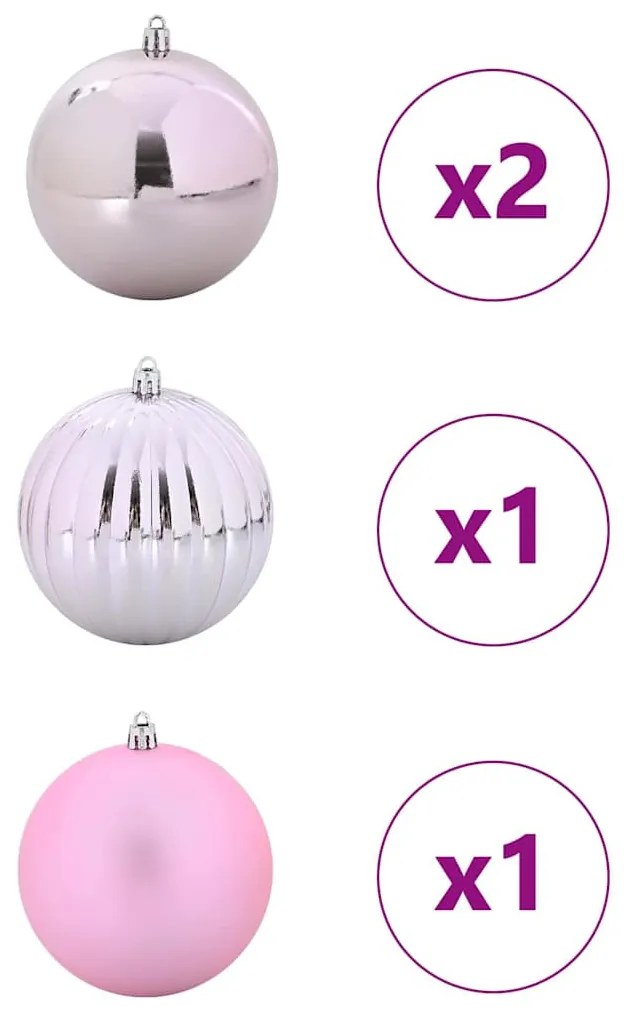 Karácsonyi Díszgömb Készlet 4 pcs Rózsaszín