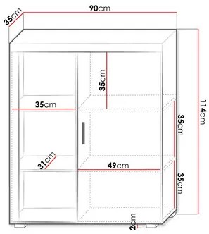 Regál Momba MA3 (fehér + fényes fehér) . 1104868