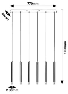 Rabalux 72363 - Csillár zsinóron RAMIRA 6xG9/5W/230V arany