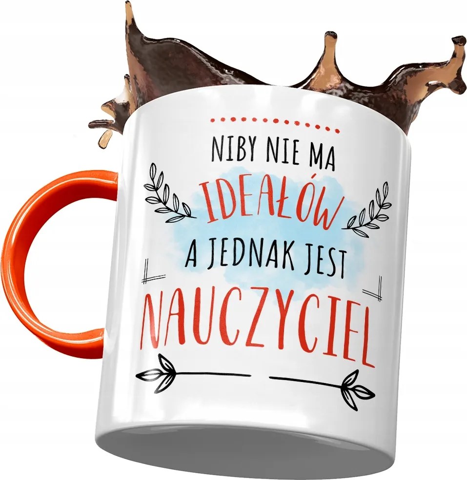Narancssárga bögre a tanárnak Nincs Ideál Nyomtatott Fotóval