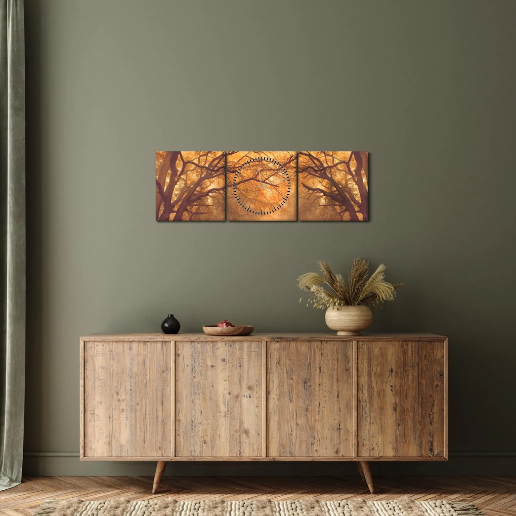 Egy út képe egy őszi tájon (órával) (90x30 cm)