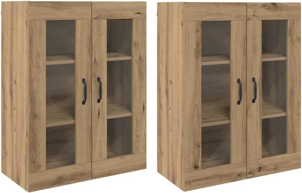 vidaXL Fali Szekrények 2 pcs kézműves tölgy 69,5 x 34 x 90 cm Faanyag