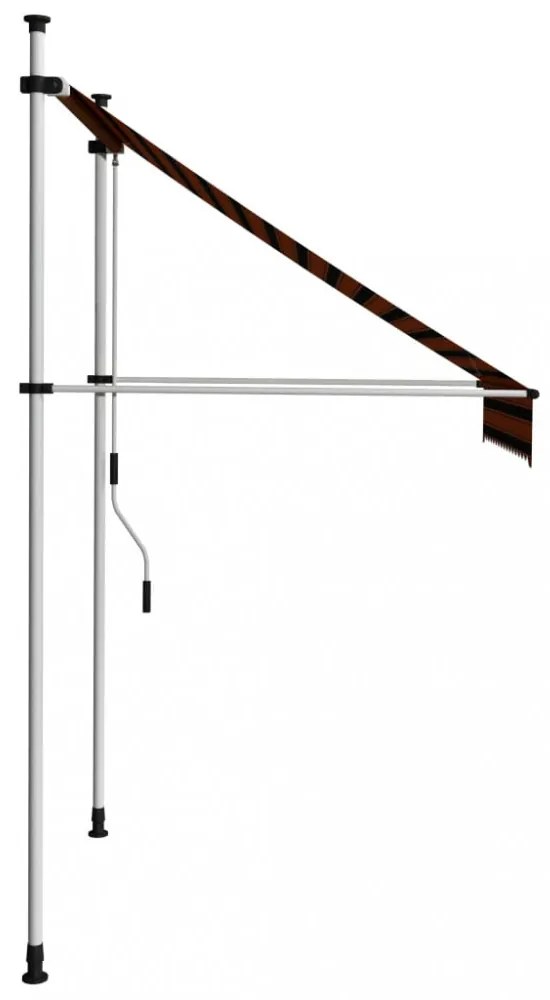 narancssárga és barna kézzel feltekerhető napellenző 150 cm