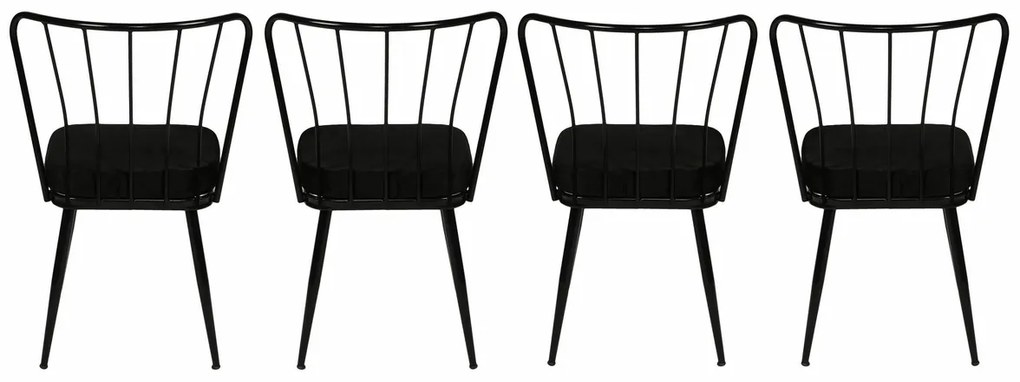 Yildiz Black and Black étkezőszék szett, 4 db, 4 db