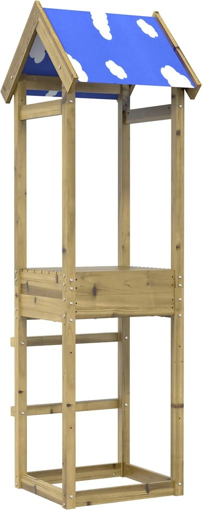 vidaXL Játék Torny Barna 52,5 x 46,5 x 195 cm Szilárd Impregnált Fa