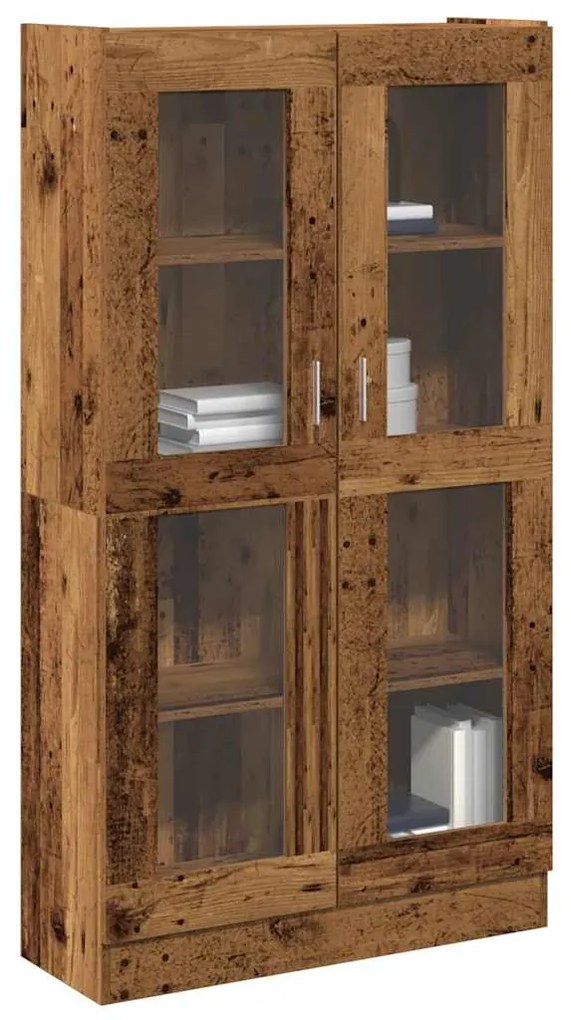 antik fa színű szerelt fa magasszekrény 82,5 x 30,5 x 150 cm