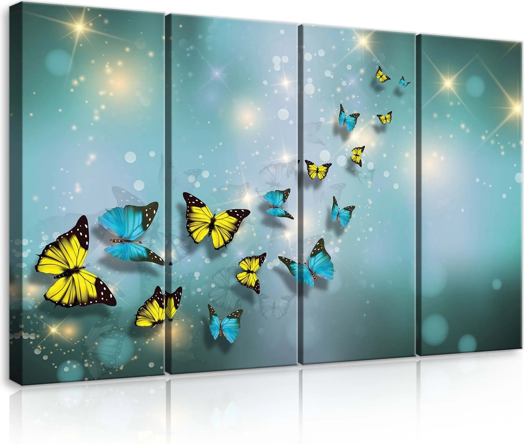 Vászonkép 120x80 Varázslatos pillangók repülés ragyogás bokeh fali dekoráció könnyed álom
