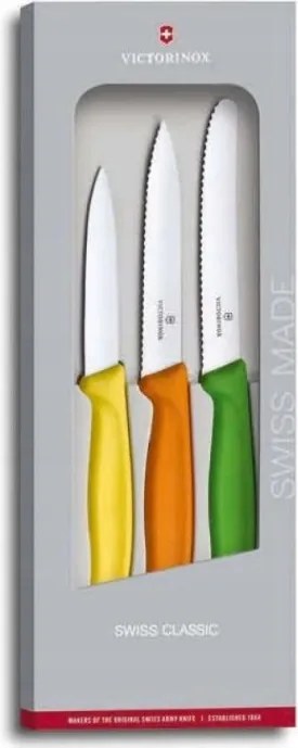 3 db-os zöldség- és gyümölcsvágó kés színes szett Victorinox
