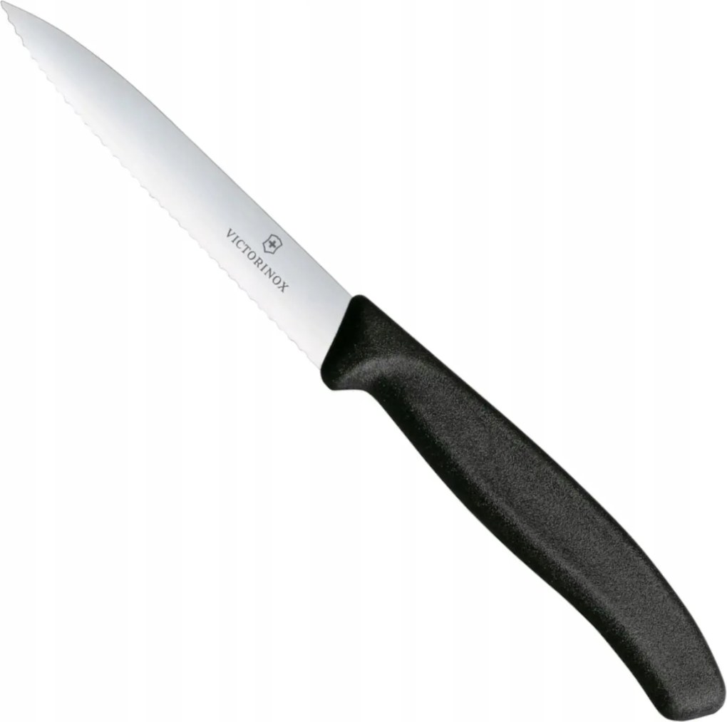 Zöldségvágó Kés Fogazott Pengével 100/212 MM Fekete