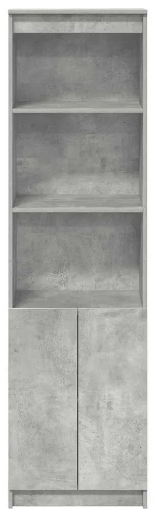 betonszürke szerelt fa magasszekrény 50x35x180 cm