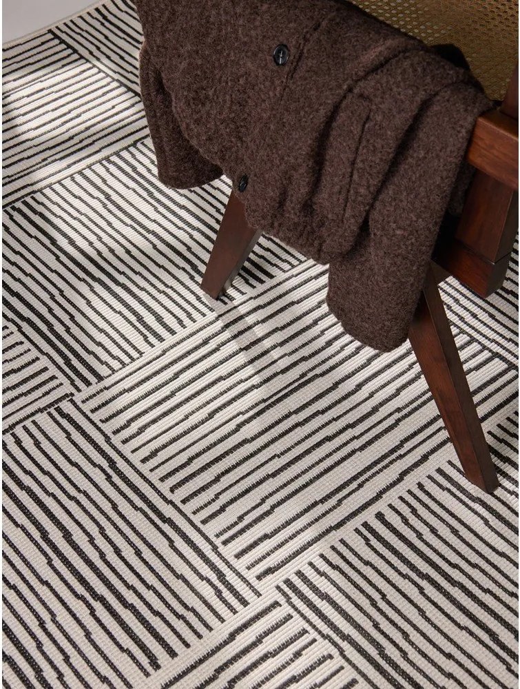 Fekete-krémszínű kültéri-beltéri szőnyeg 120x170 cm Haringey Nightingale – Ted Baker