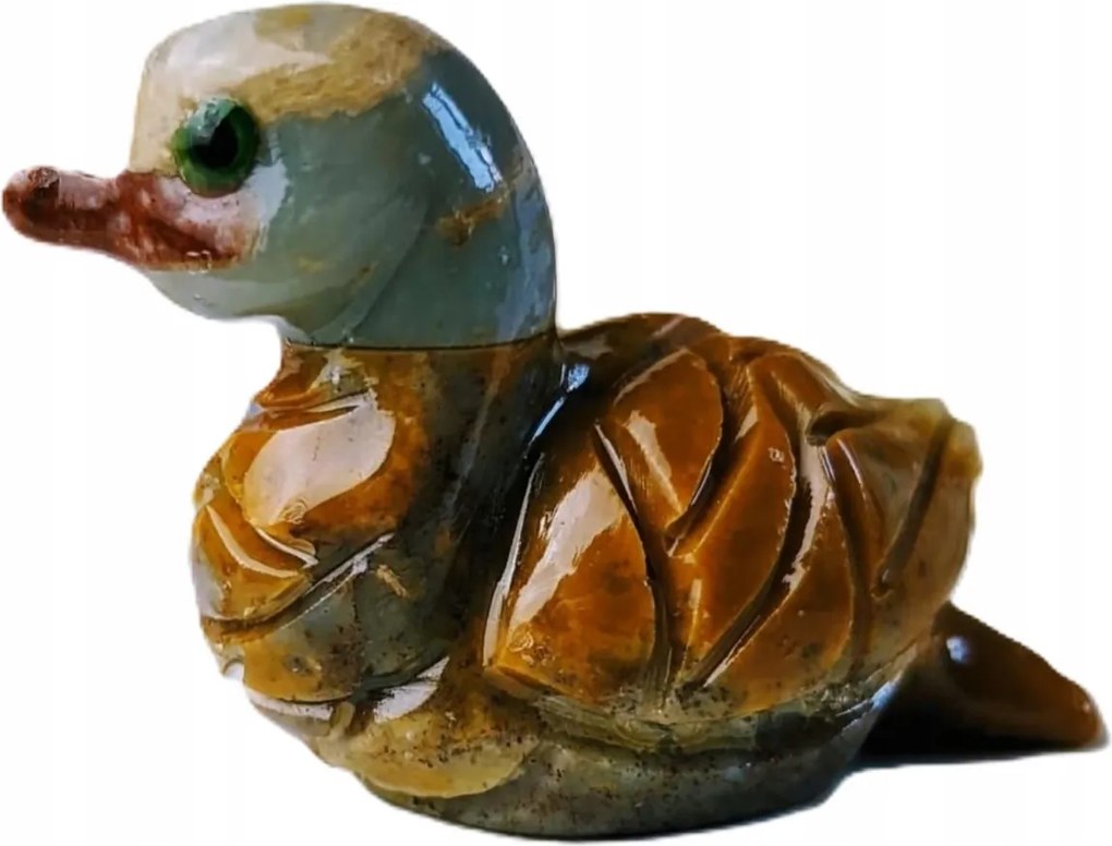 Kacsa figura A jólét harmóniájának szimbóluma Természetes kő Faragott 4 cm