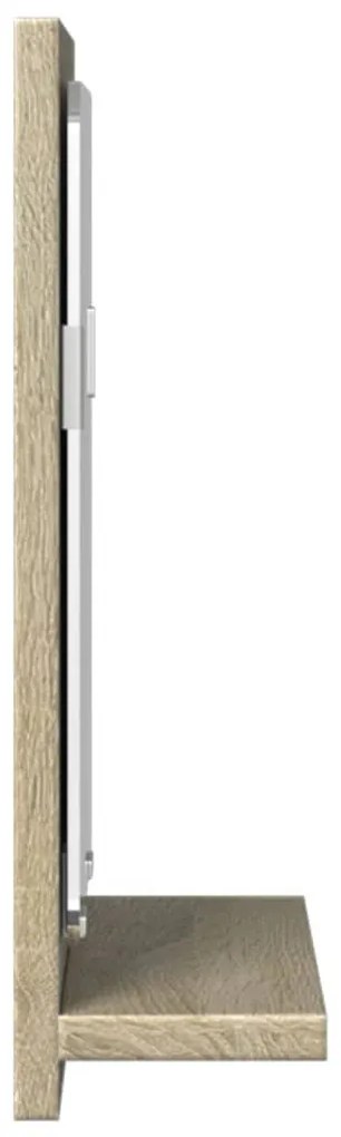 sonoma tölgy szerelt fa tükrös fürdőszobaszekrény 40x11x37 cm