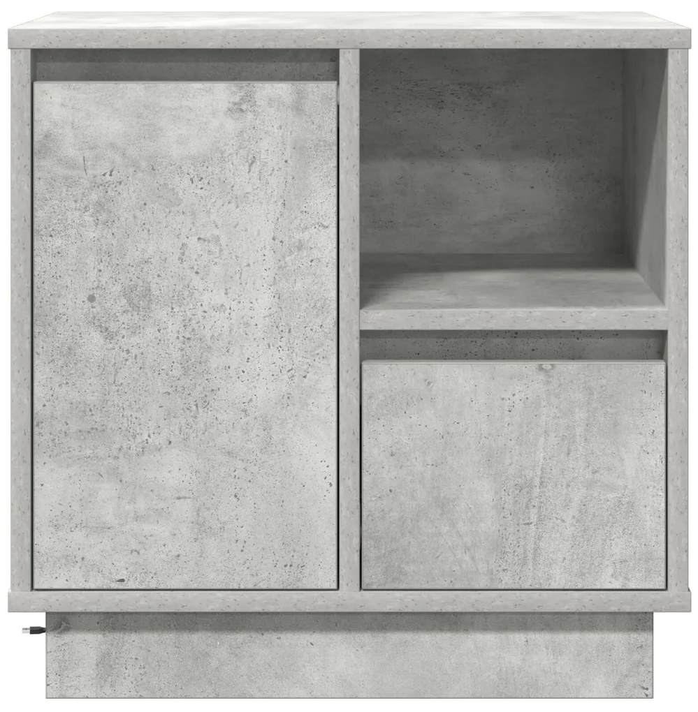 LED világítással ellátott éjjeli szekrények 2 db Beton Szürke 50x34,5x50 cm