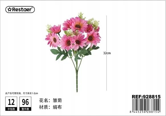 Virágcsokor rózsaszín margarétákkal 32 cm