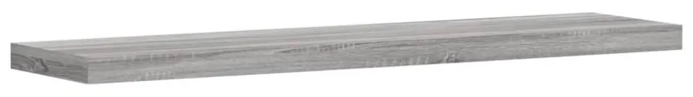 4 db szürke sonoma színű szerelt fa fali polc 40 x 10 x 1,5 cm