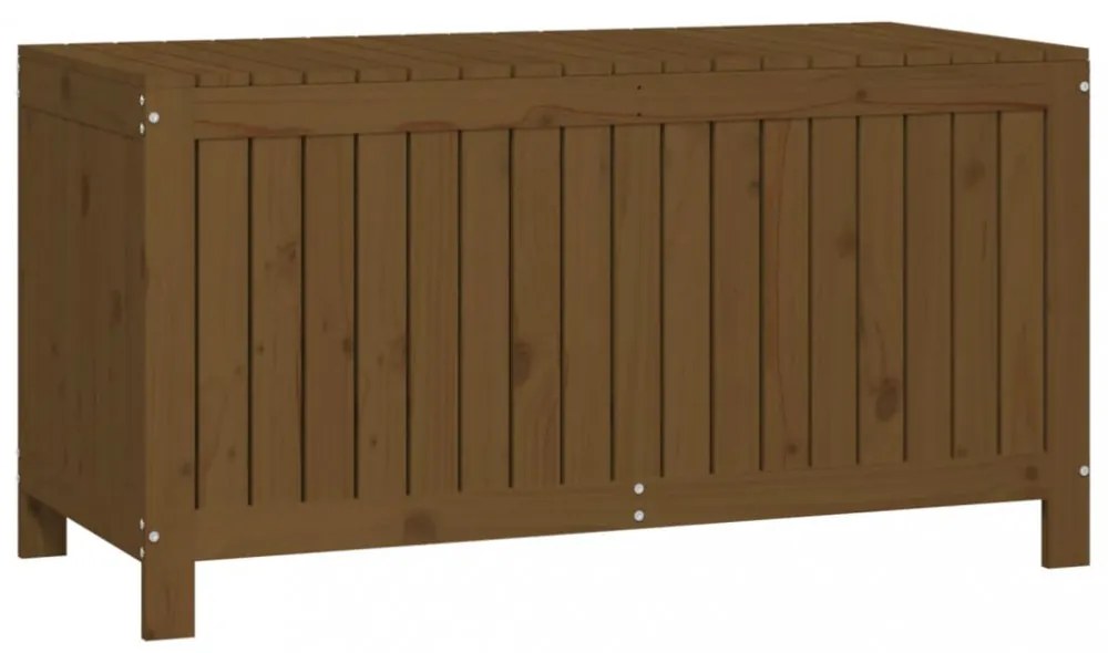 mézbarna tömör fenyőfa kerti tárolóláda 121x55x64 cm
