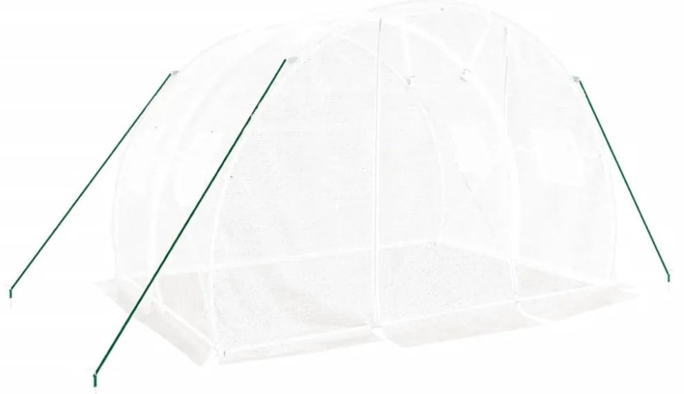 fehér acélvázas melegház 6 m² 3 x 2 x 2 m