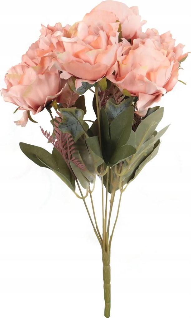 Csokor 7 Rózsa 45CM Világos Lazac Kompozíció Csokrok Váza