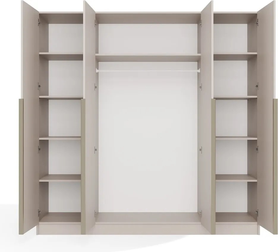 Aldabra Senso 4D gardróbszekrény, 200x56.5x200 cm, kasmír