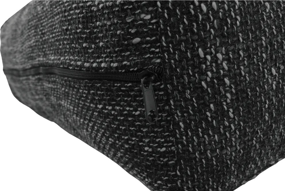 Sarokülőgarnitúra, fekete/fekete melír, TRAMP