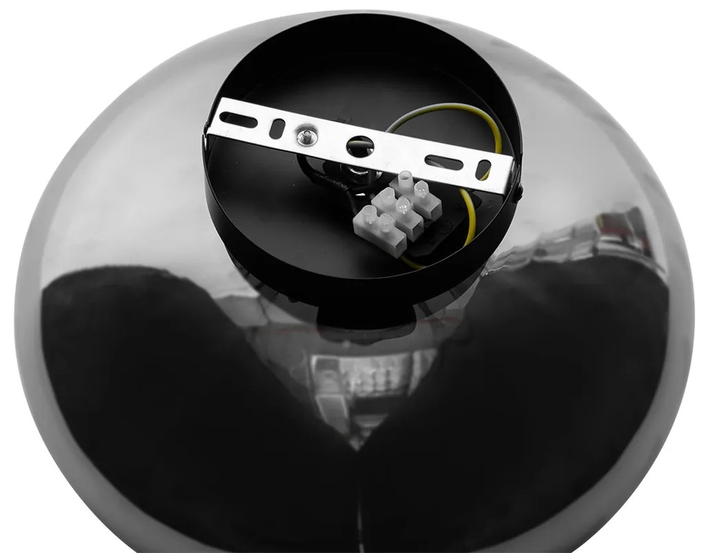 Art Deco mennyezeti lámpa fekete füstüveggel - Ayesha