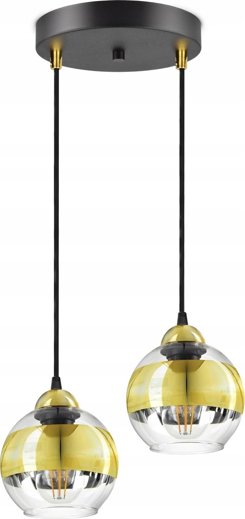 Mennyezeti lámpa Csillár Fekete Arany Glass EZ2 Led