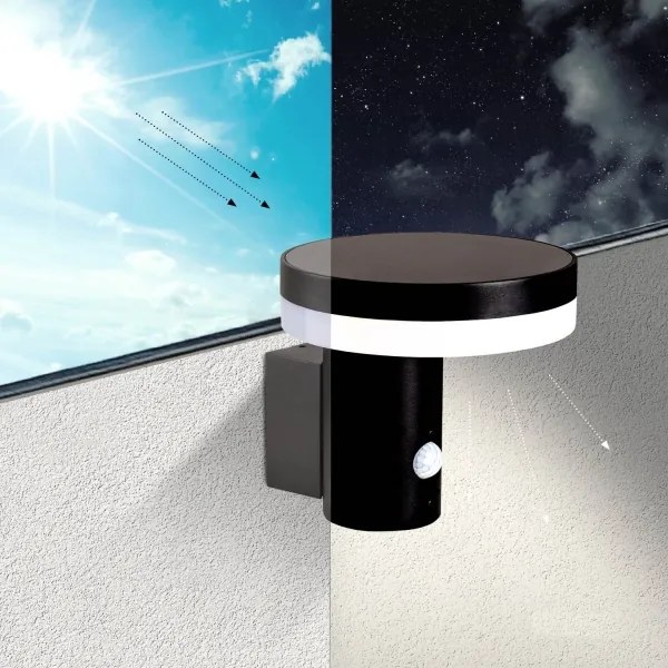 LED napelemes fali lámpa érzékelővel SOLARIS3 LED/5,5W/3,7V 4000K IP44