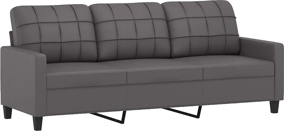 vidaXL 3 személyes szürke műbőr kanapé 180 cm