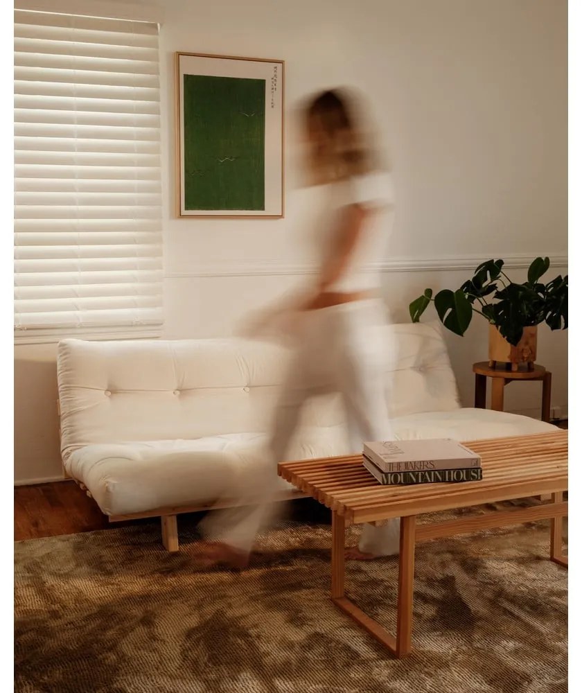 Fehér kordbársony kanapé 200 cm Lean – Karup Design